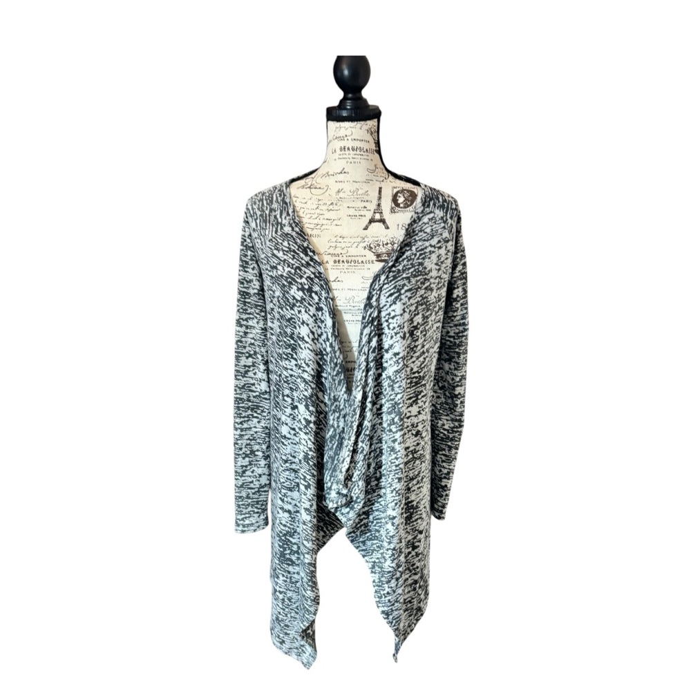 Soybu Black and White Draped Cardigan